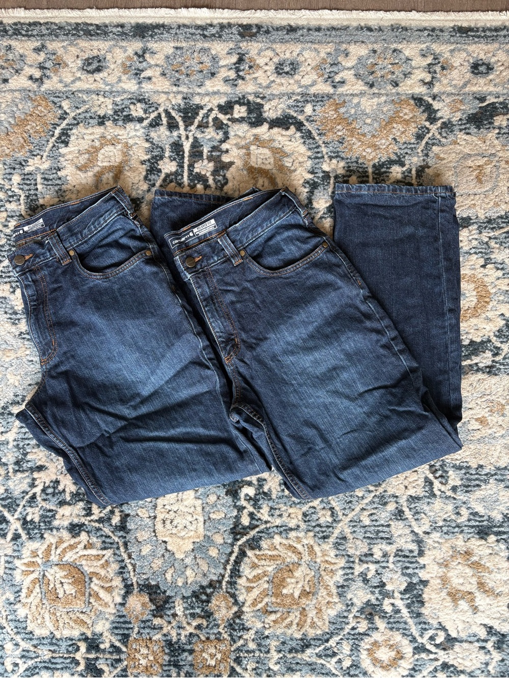Carhartt Men’s Dark Blue Jeans Relaxed Fit, 2 pairs 34x32